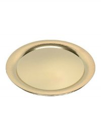Gold-plated hammered tray 34 cm