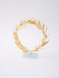 Natural gold olive wreath on base