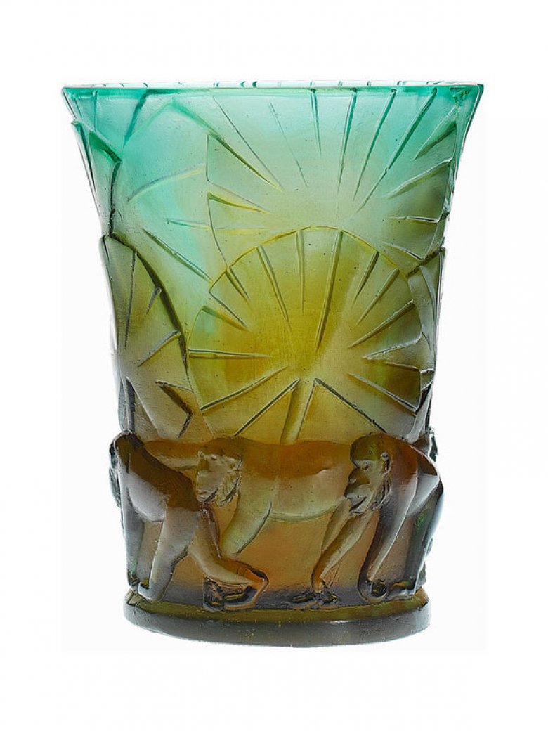 Vase Aux Singes Vintage 